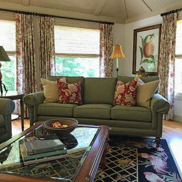 Country Retreat in Connecticut -- Red and Green Family Room