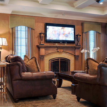Cozy Family Room, Comfortable Leather Sofas while still Elegance