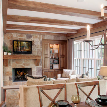 Cozy Hearth and Casual Family Eating Area
