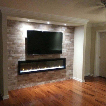 Cozy Modern Brick Fireplace
