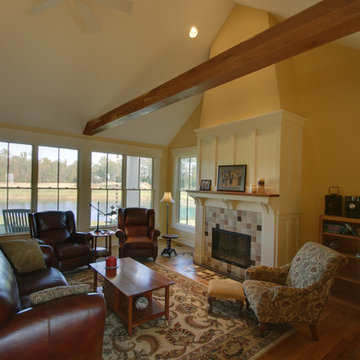 Craftsman Cottage: Family Room and Fireplace