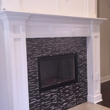 Craftsman style Fireplace with deco tile