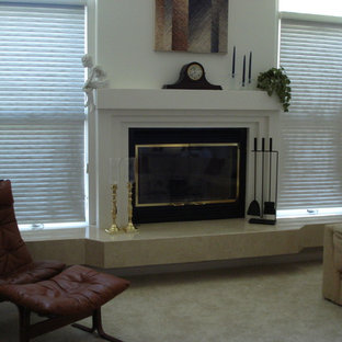 Crema Marfil Marble Fireplace