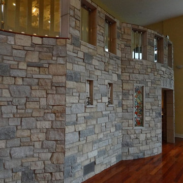Curving Natural Thin Stone Interior Wall