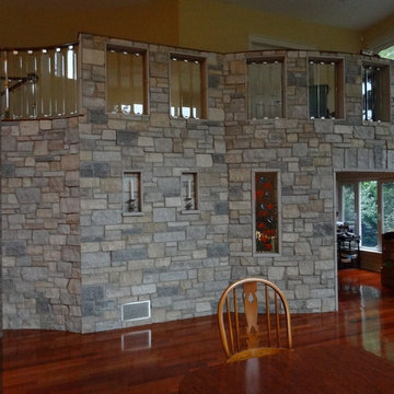 Curving Natural Thin Stone Interior Wall