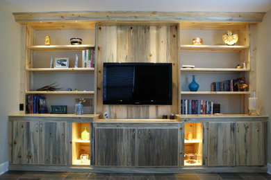 Family room - craftsman family room idea in Denver