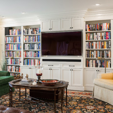 Custom built in bookcases for family living.