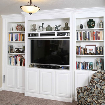 Custom Built-in Media Wall and bookshelves