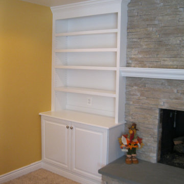 Custom Built-ins on Each Side of Fireplace Left Side View
