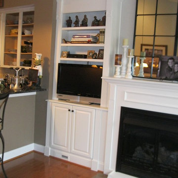 Custom Cabinets on Each Side of Fireplace