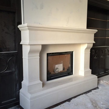 Custom Cast Stone Concrete Fireplace Mantel Surrounds