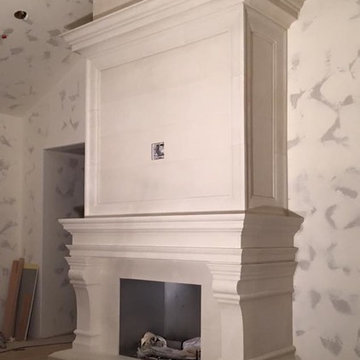 Custom Cast Stone Concrete Fireplace Mantel Surrounds