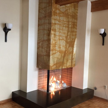 Custom Concrete Fireplace make over/remodelreplace