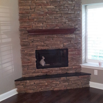 Custom Corner Stone Direct Fireplace