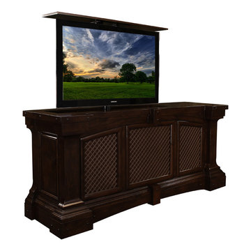 Custom Designer TV lift furniture cabinets. US Made by Cabinet Tronix