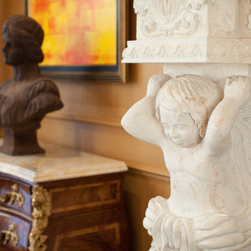 Custom Hand Carved Stone Fireplace Mantle