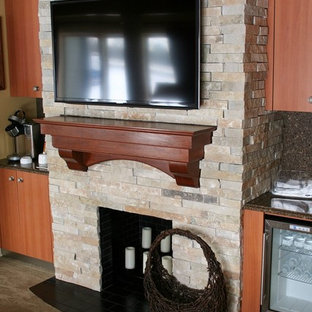 Custom Ledgeston Interior Fireplace