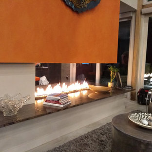 Custom Open Gas Fireplace - Lake Ontario Residence