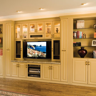 Custom Painted Media & Wall Unit by Valet Custom Cabinets & Closets
