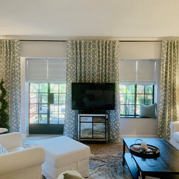Custom Relaxed Roman Shades Rock out this Condo Reno!