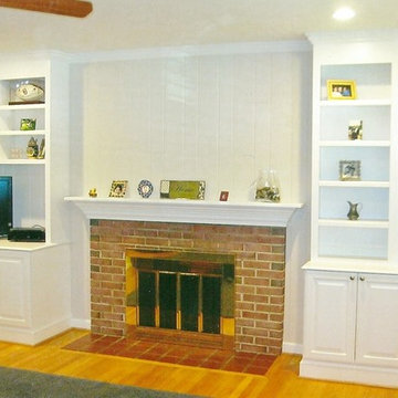 Custom Shelves Around Fireplace
