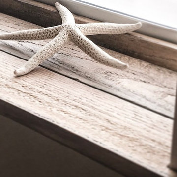 Custom stained coastal stain wood window sills
