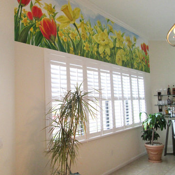 Daffodil mural on wall