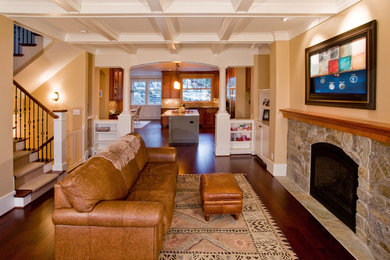 Example of a classic family room design in Seattle