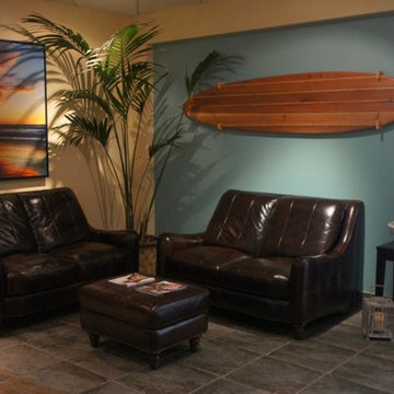 Decorative wall hung surfboards