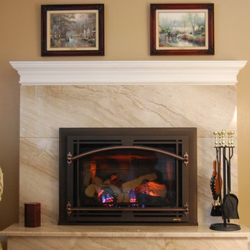 Diano Reale marble fireplace surround and hearth