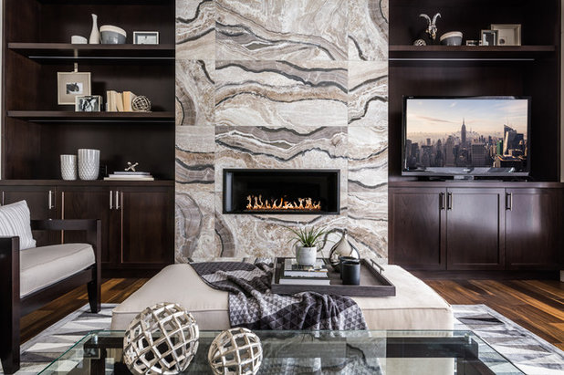 Transitional Family Room by Klassen Photography