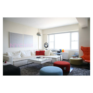 View of Downtown NYC - Complete apartment remodeling - Modern - Family Room ...