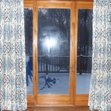 Draperies on a Twelve Foot Door and Window in a large Family Room