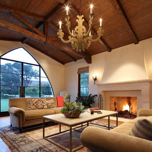 Inspiration for a mediterranean family room remodel in Los Angeles