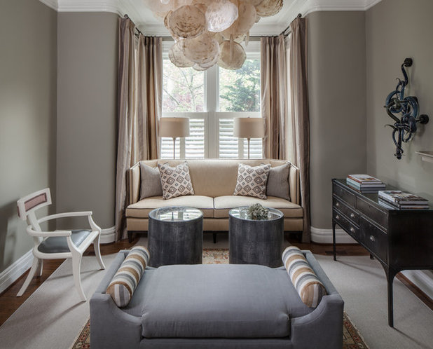 Transitional Family Room by Samantha Friedman Interior Designs