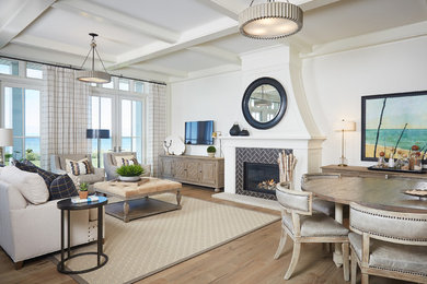 Beach style family room photo in Grand Rapids