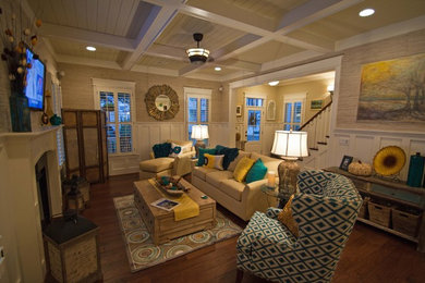 Inspiration for a coastal family room remodel in Other