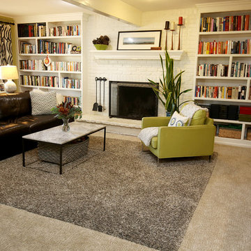 Easy fireplace makeover - painted brick