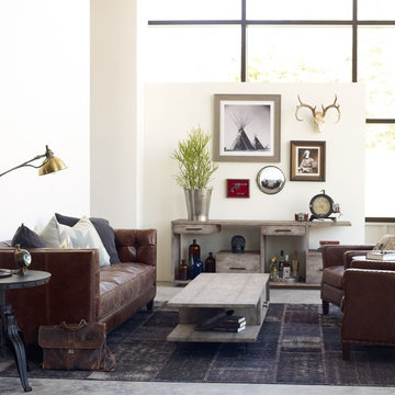Eclectic Living Room Design-Neutral