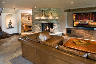 Example of a family room design in Minneapolis