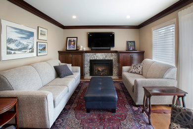 Inspiration for a timeless family room remodel in Calgary