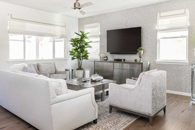 Example of a transitional family room design