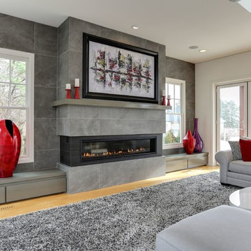 Elegant Contemporary Fireplace Wall