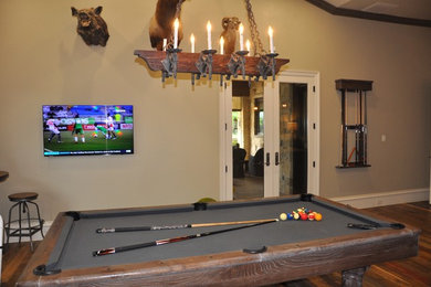 Elegant family room photo in Dallas