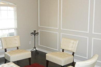 Example of a family room design in Dallas