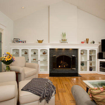 Family room addition with fireplace
