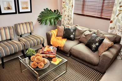 Example of an eclectic family room design in Other