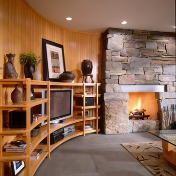Family Room Entertainment Center & Fireplace