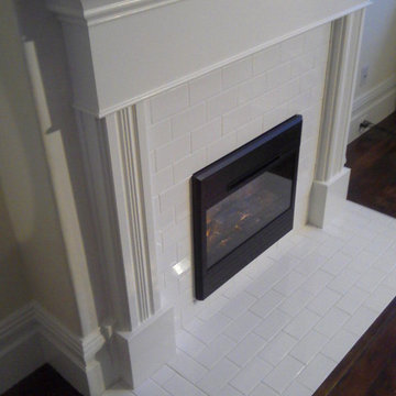 Family room finished fireplace