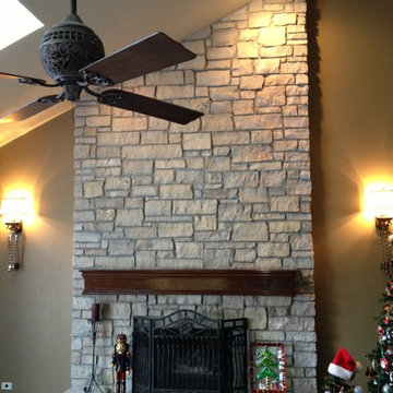 Family room fireplace - after